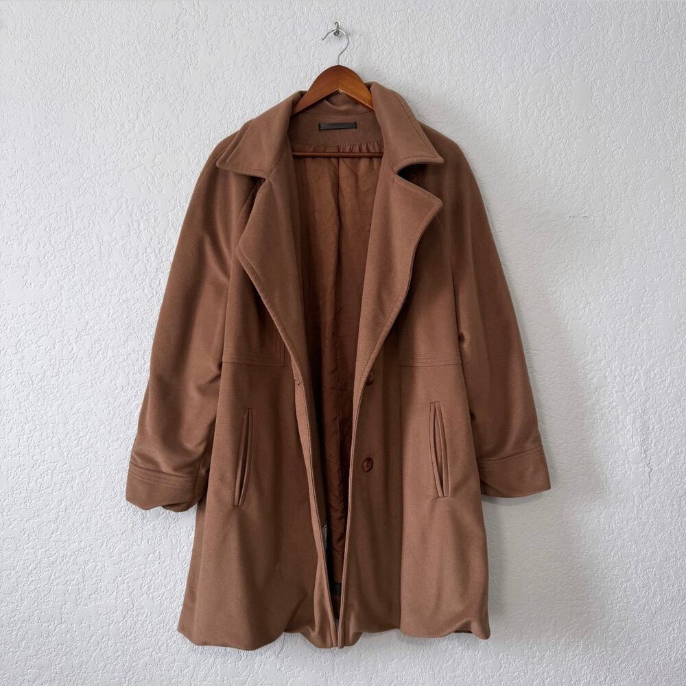 abbmoor vintage brown wool blend notched lapel coat size xxl